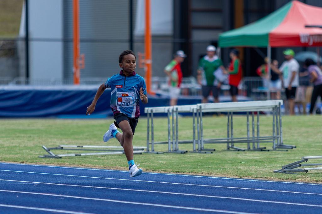 Sprinting and working hard